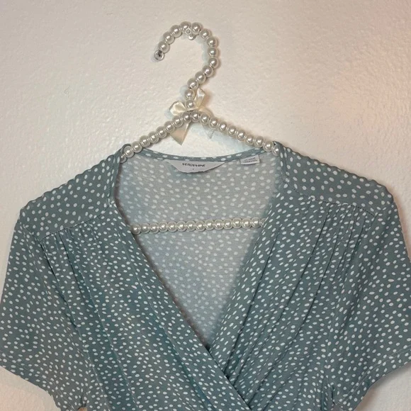 Seraphine Blue Wrap Midi Dress - Picture 5 of 11